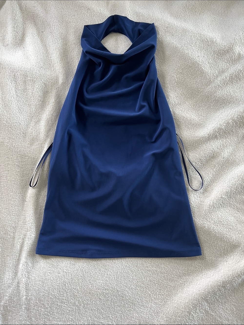 Aritzia Navy Blue Cowl Halter Tank